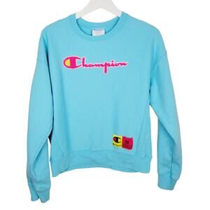 Champion Reverse Weave Turquoise Aqua Long Sleeve Sweatshirt - Size M